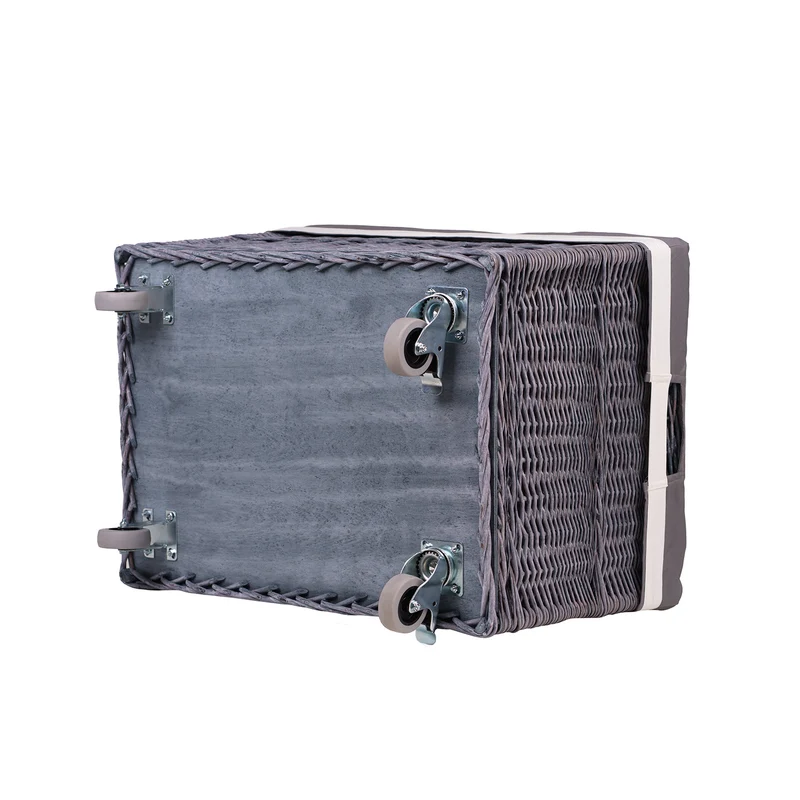 Cervus wicker storage basket with gray trim TheWickerStories