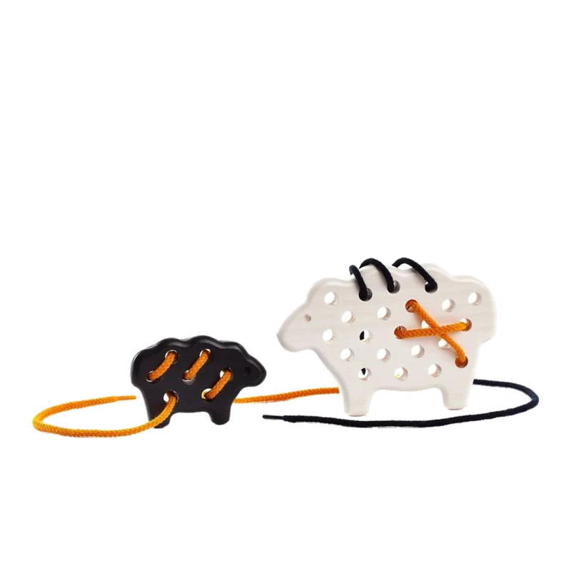 Pallium wooden sheep with lamb - children's toy, sew-on accessory TheWickerStories
