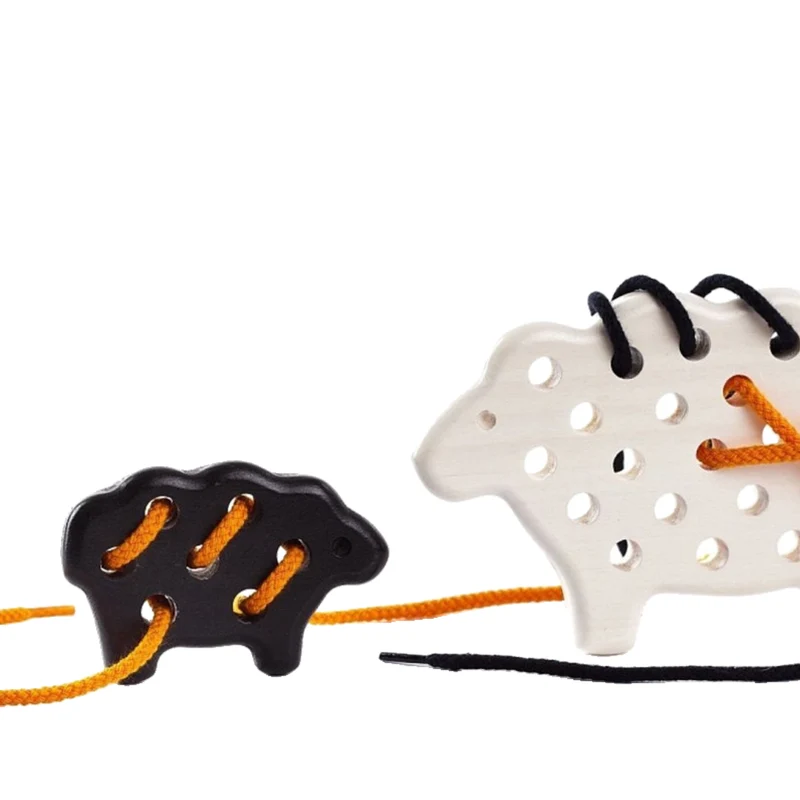 Pallium wooden sheep with lamb - children's toy, sew-on accessory TheWickerStories