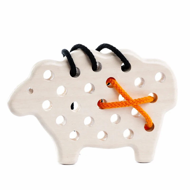 Pallium wooden sheep with lamb - children's toy, sew-on accessory TheWickerStories