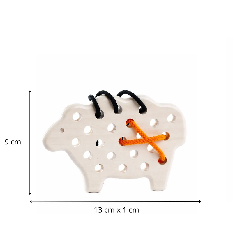 Pallium wooden sheep with lamb - children's toy, sew-on accessory TheWickerStories