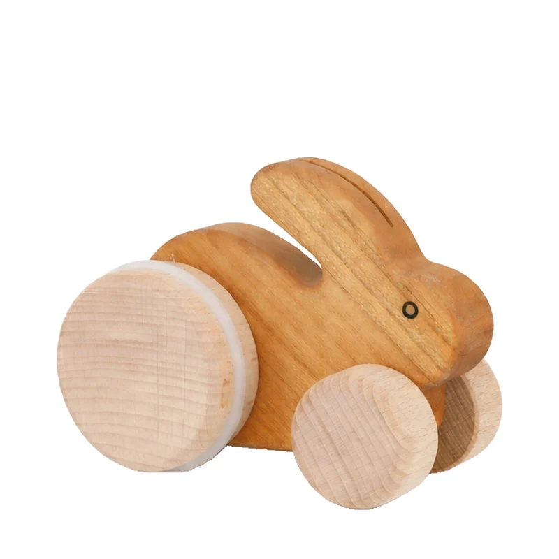Pax wooden rabbit on wheels – children's toy TheWickerStories