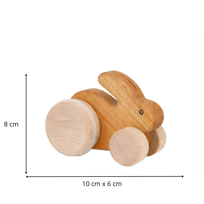 Pax wooden rabbit on wheels – children's toy TheWickerStories