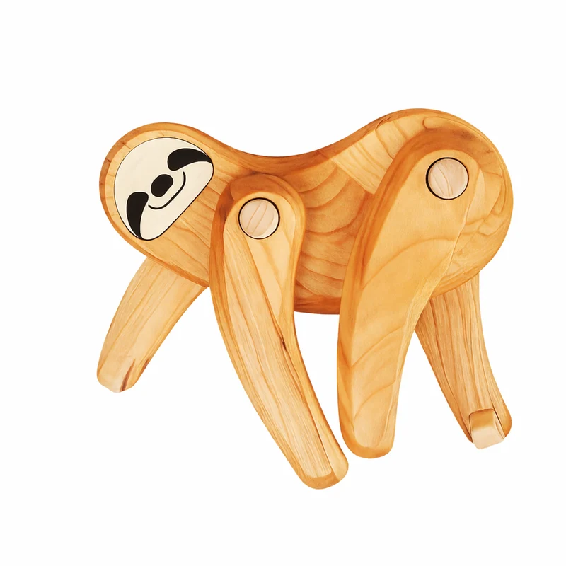 Primus wooden sloth – toy with movable paws TheWickerStories