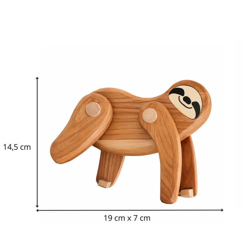 Primus wooden sloth – toy with movable paws TheWickerStories