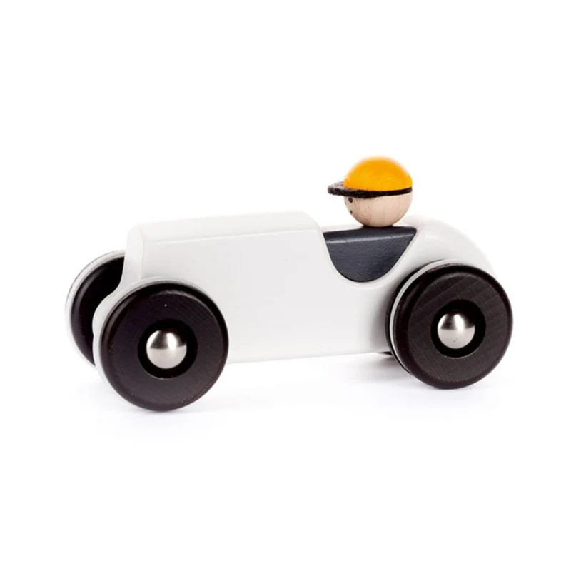 Plenus wooden retro car with driver – toy for children TheWickerStories