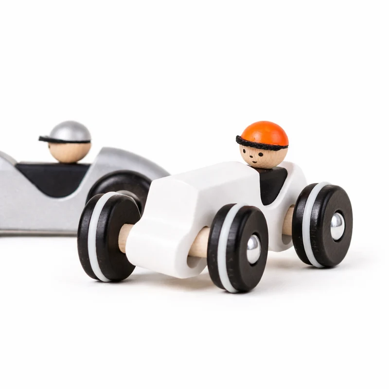 Plenus wooden retro car with driver – toy for children TheWickerStories
