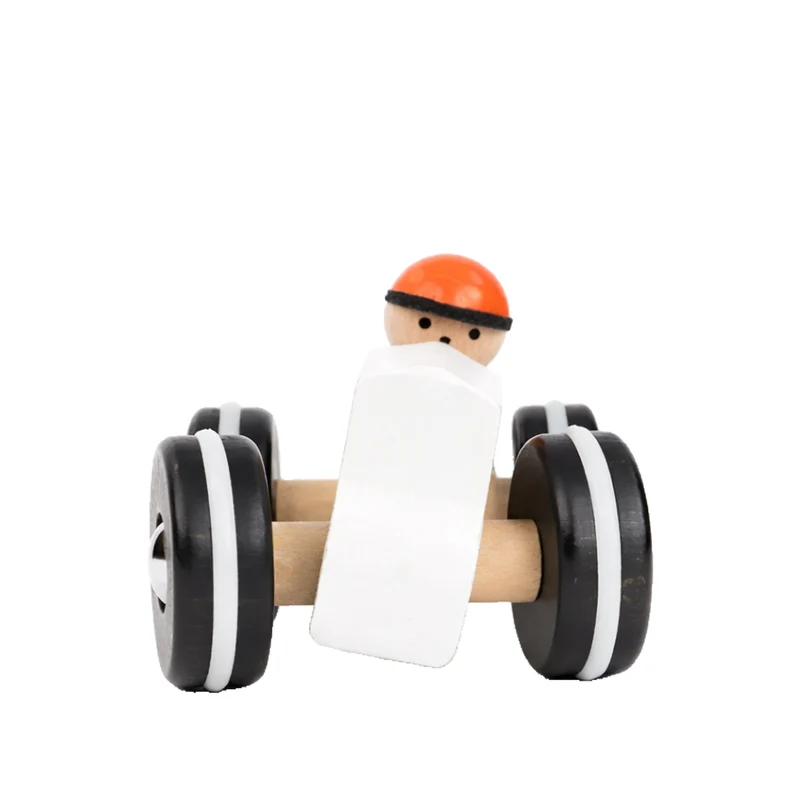 Plenus wooden retro car with driver – toy for children TheWickerStories