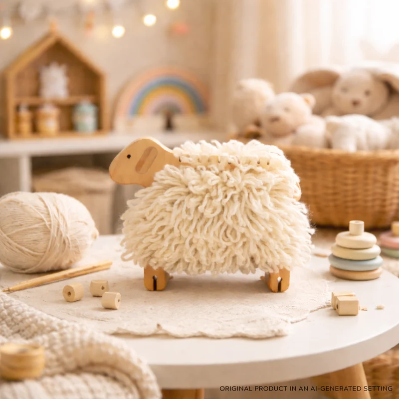 Purus wooden weaving sheep – DIY kit for kids TheWickerStories
