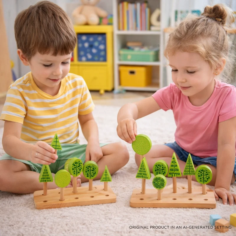 Pictus wooden trees – forest-building set for children TheWickerStories
