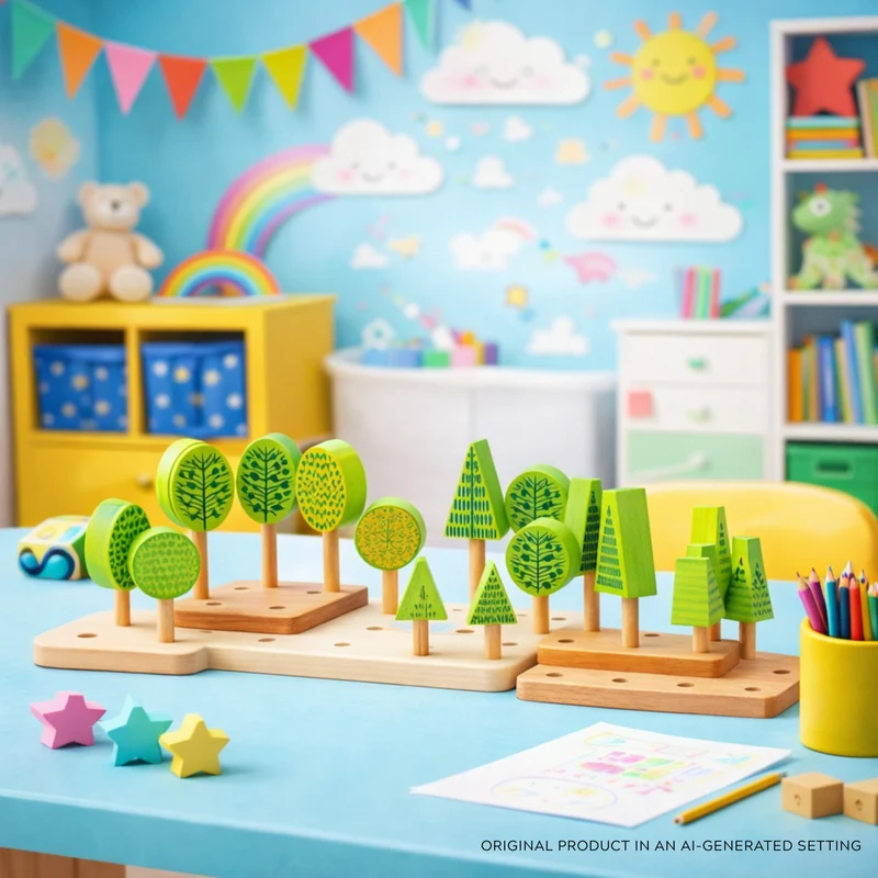 Pictus wooden trees – forest-building set for children TheWickerStories