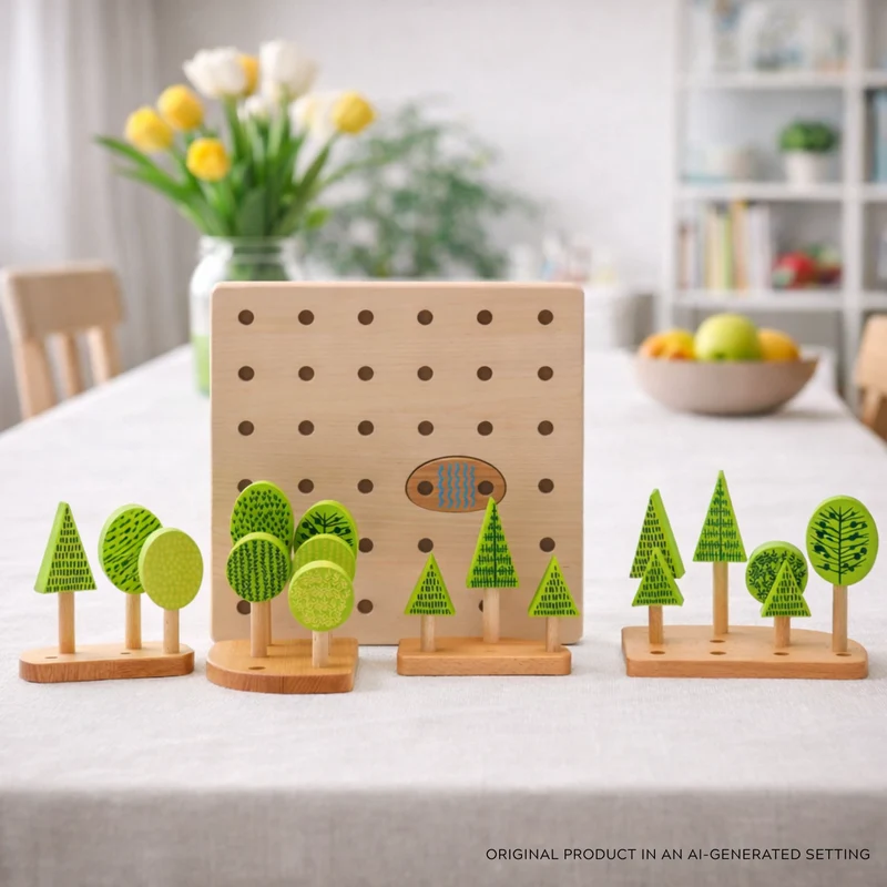 Pictus wooden trees – forest-building set for children TheWickerStories