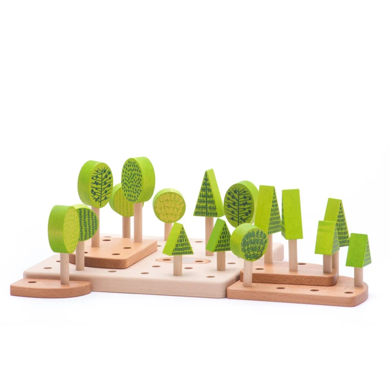 Pictus wooden trees – forest-building set for children TheWickerStories