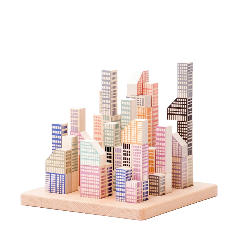 Pilus wooden buildings – city building set for children TheWickerStories