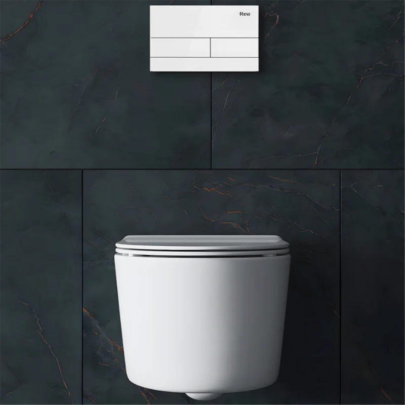 Unterputz WC Gestell Slim 024N Weiß Glas HD Drückerplatte