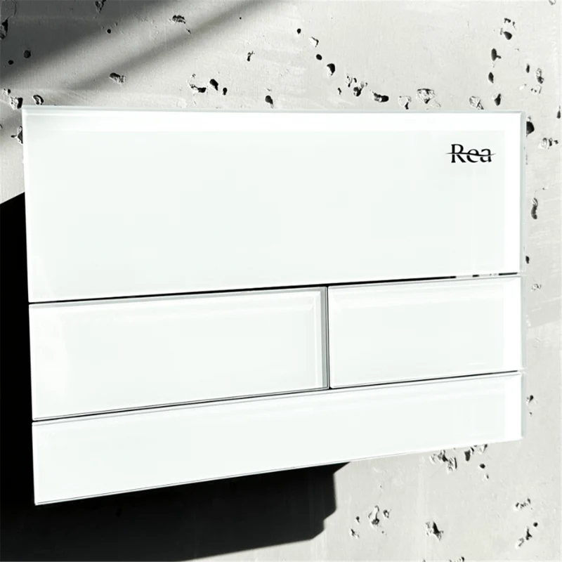 Unterputz WC Gestell Slim 024N Weiß Glas HD Drückerplatte