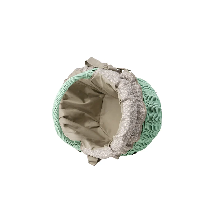Werburga wicker shopping basket with beige trim and handle TheWickerStories