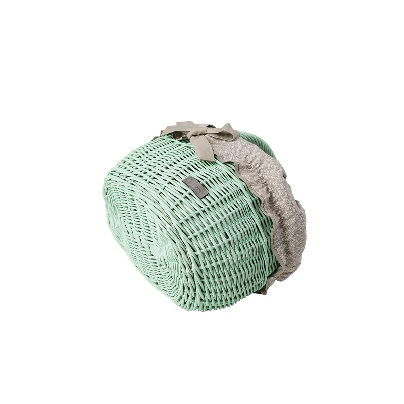 Werburga wicker shopping basket with beige trim and handle TheWickerStories