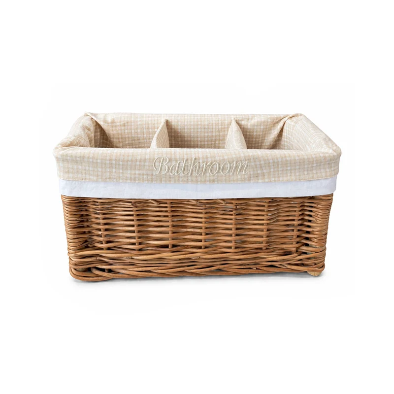 Novinus wicker organizer basket with beige trim TheWickerStories