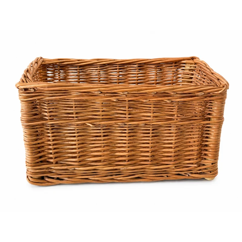 Novinus wicker organizer basket with beige trim TheWickerStories