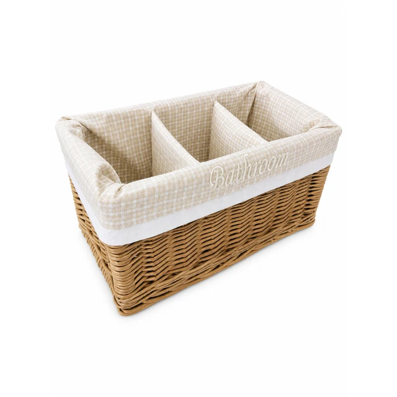 Novinus wicker organizer basket with beige trim TheWickerStories
