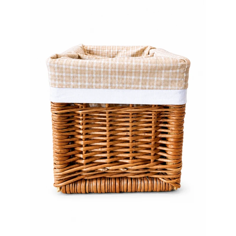 Novinus wicker organizer basket with beige trim TheWickerStories