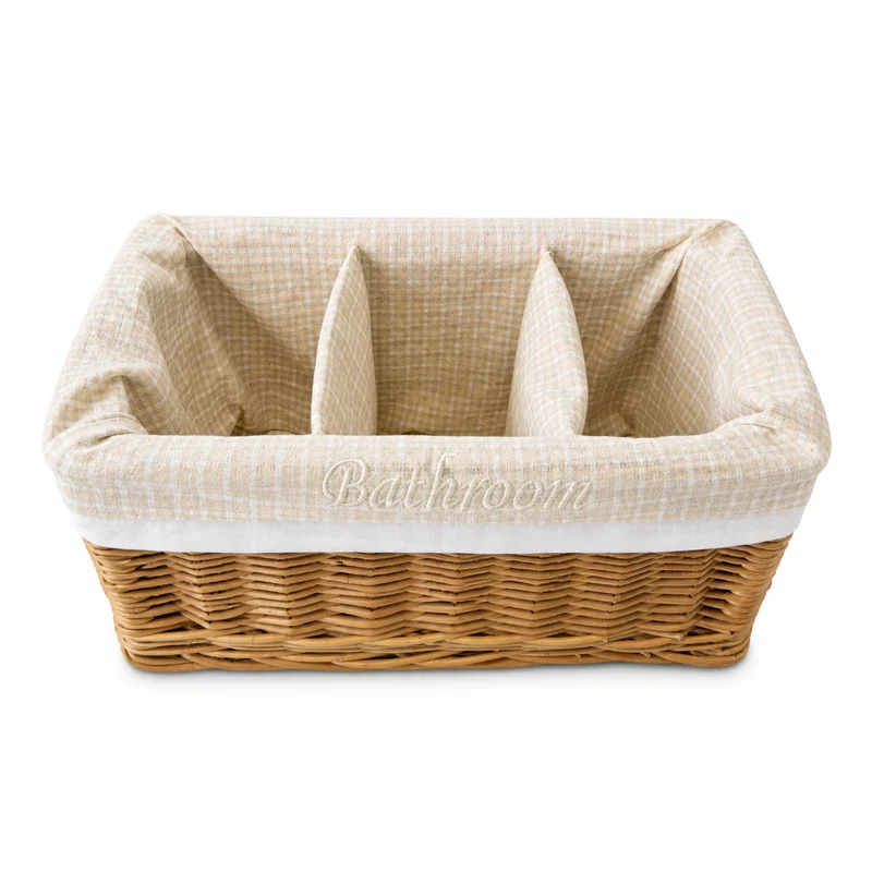 Novinus wicker organizer basket with beige trim TheWickerStories