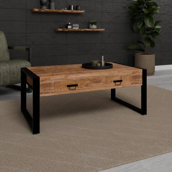 Couchtisch Flensburg mit Schubladen 130 x 70 x 45 cm.