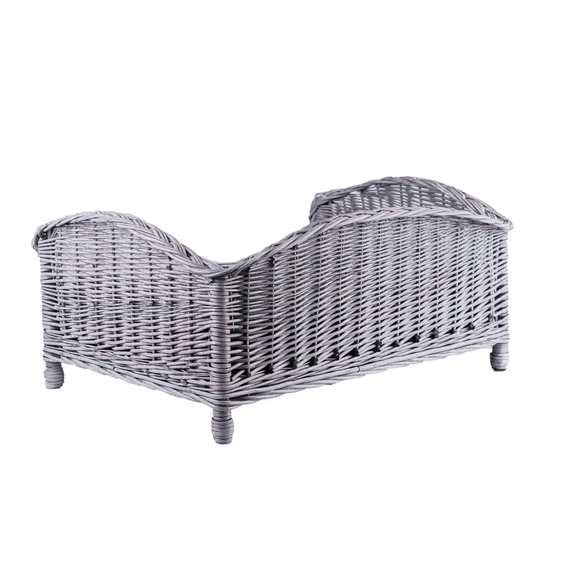 Erivia wicker basket for dogs and cats with cushion TheWickerStories