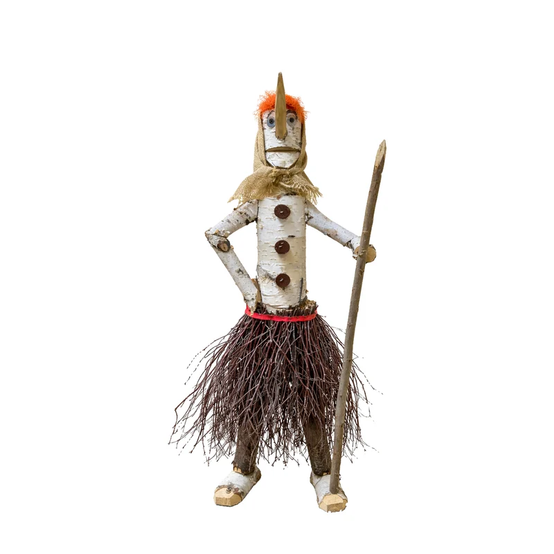 Lignum wooden decorative garden figurine in birch TheWickerStories