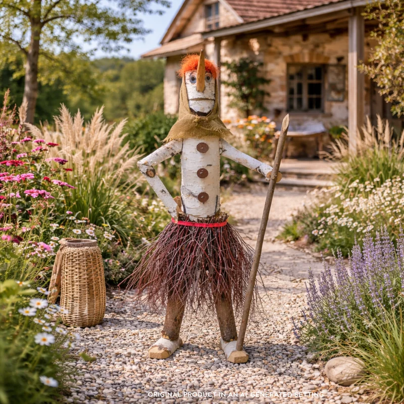 Lignum wooden decorative garden figurine in birch TheWickerStories