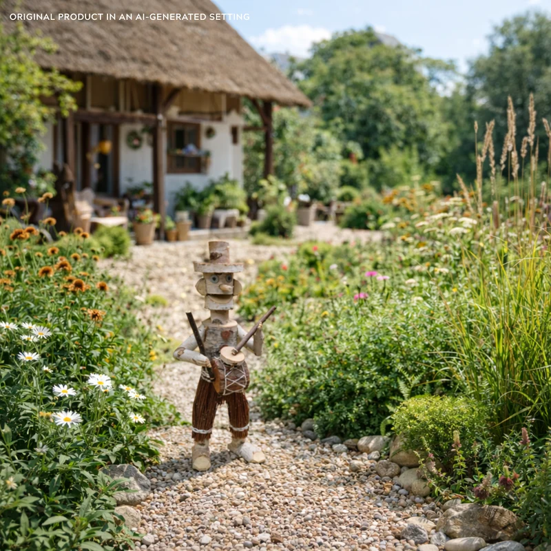 Lignum wooden decorative birch figurine for the garden TheWickerStories
