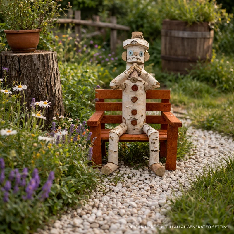 Lignum wooden decorative figurine made of birch for the garden TheWickerStories