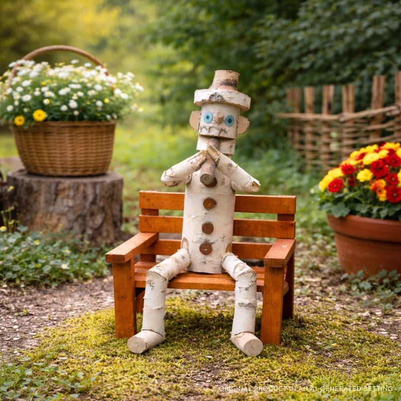 Lignum wooden decorative figurine made of birch for the garden TheWickerStories