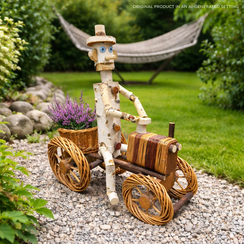 Lignum decorative figurine with planter for the garden TheWickerStories