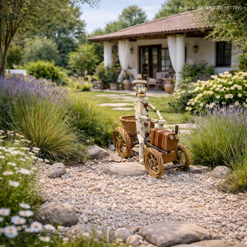 Lignum decorative figurine with planter for the garden TheWickerStories