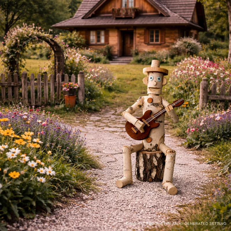 Lignum decorative wooden garden figurine made from birch TheWickerStories