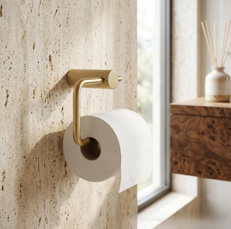 Toilettenpapierhalter Gold Matt Wandmontage Metall