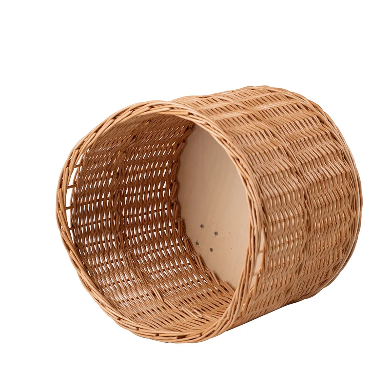 Caros large round mobile storage basket, wicker display basket TheWickerStories