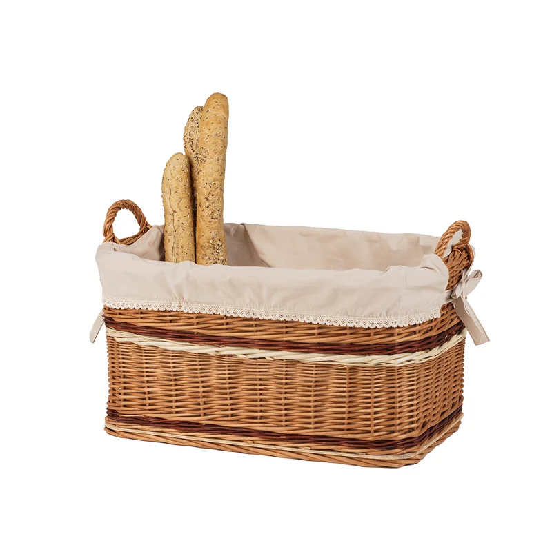 Forselia wicker storage basket with beige trim TheWickerStories