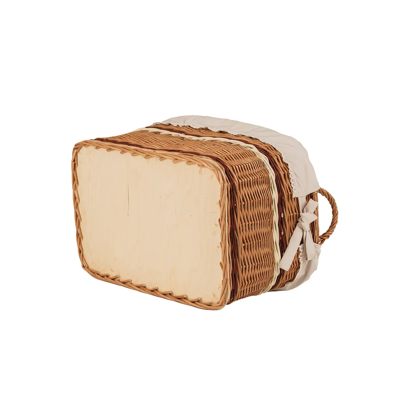 Forselia wicker storage basket with beige trim TheWickerStories