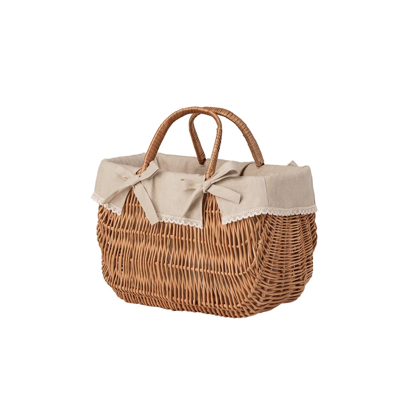 Werlissa wicker basket–picnic bag with beige trim and handles TheWickerStories