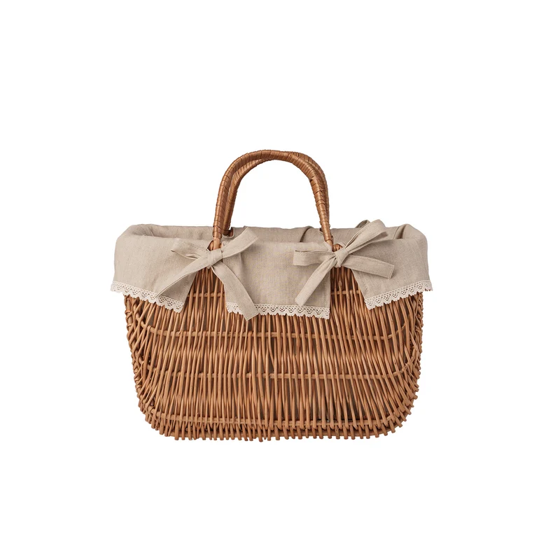 Werlissa wicker basket–picnic bag with beige trim and handles TheWickerStories