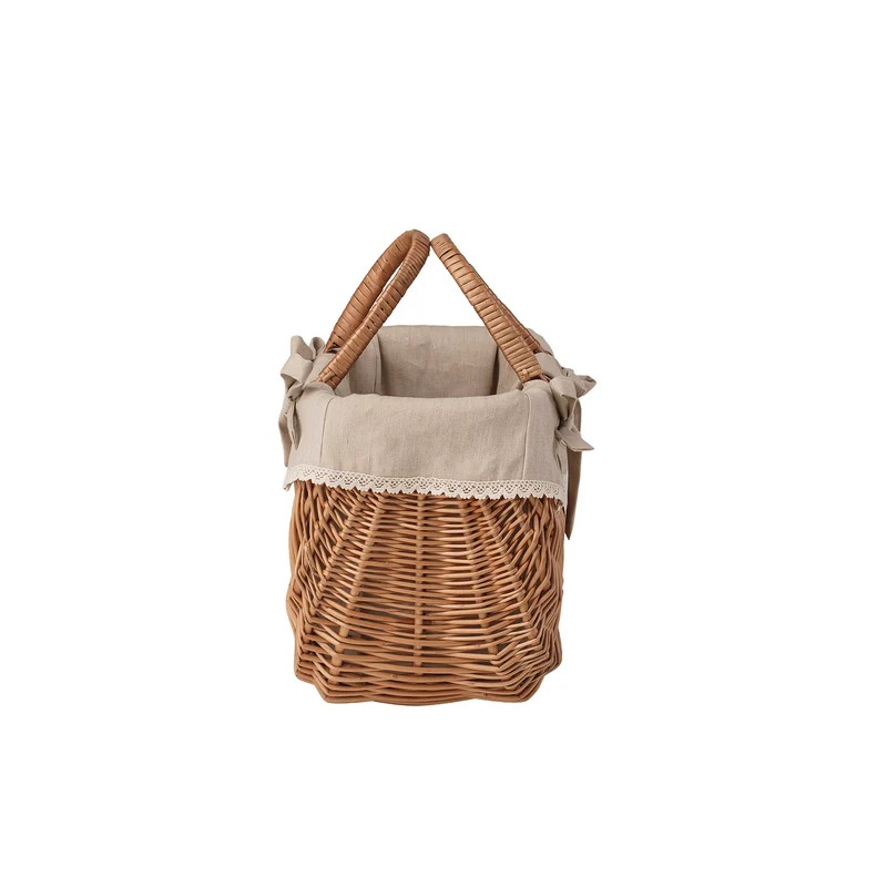 Werlissa wicker basket–picnic bag with beige trim and handles TheWickerStories