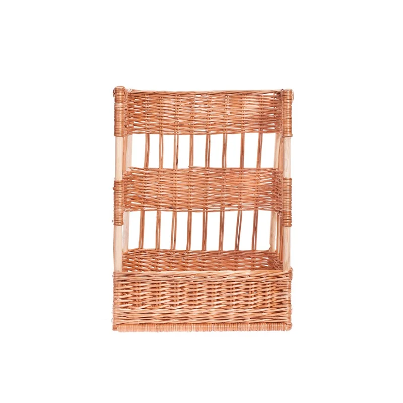 Briza wicker baguette holder for bread display, freestanding TheWickerStories