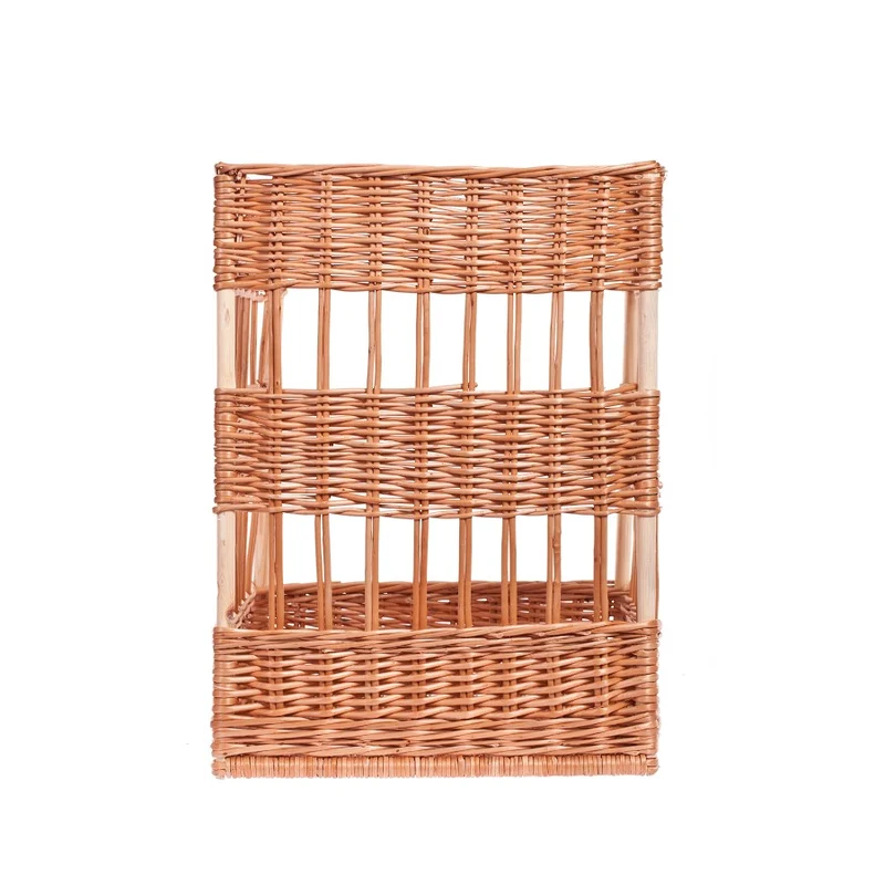 Briza wicker baguette holder for bread display, freestanding TheWickerStories