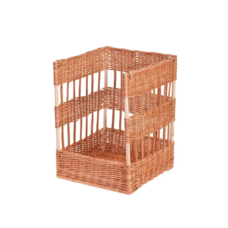 Briza wicker baguette holder for bread display, freestanding TheWickerStories