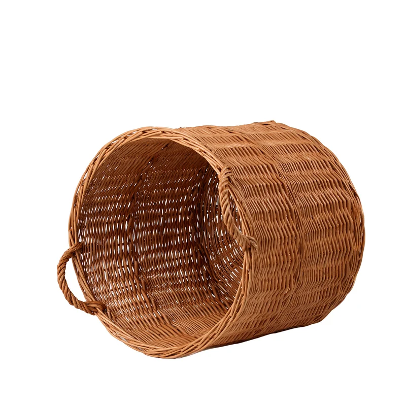 Bawira large round wicker storage and display basket with handles TheWickerStories