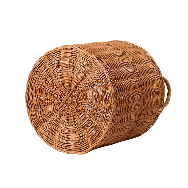 Bawira large round wicker storage and display basket with handles TheWickerStories