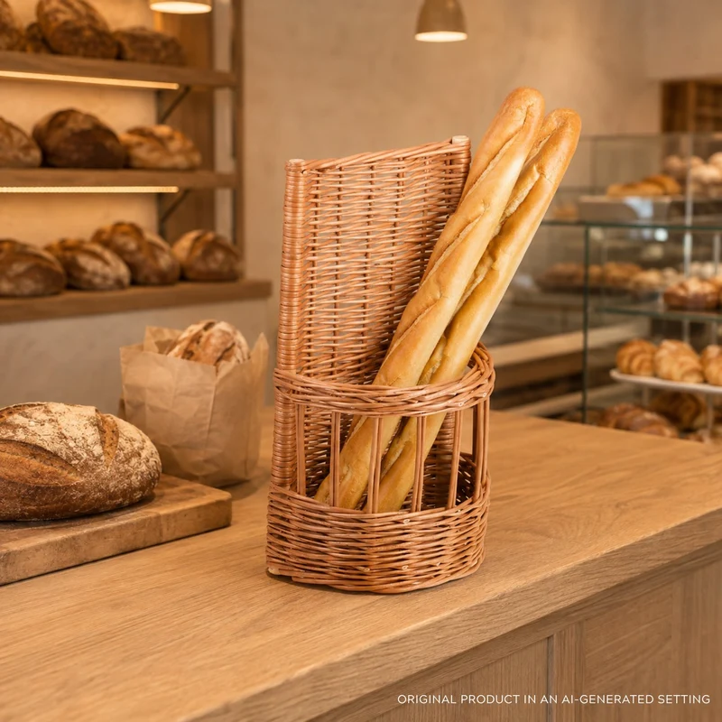 Bivela wicker baguette basket for storage and display – set of 2 TheWickerStories